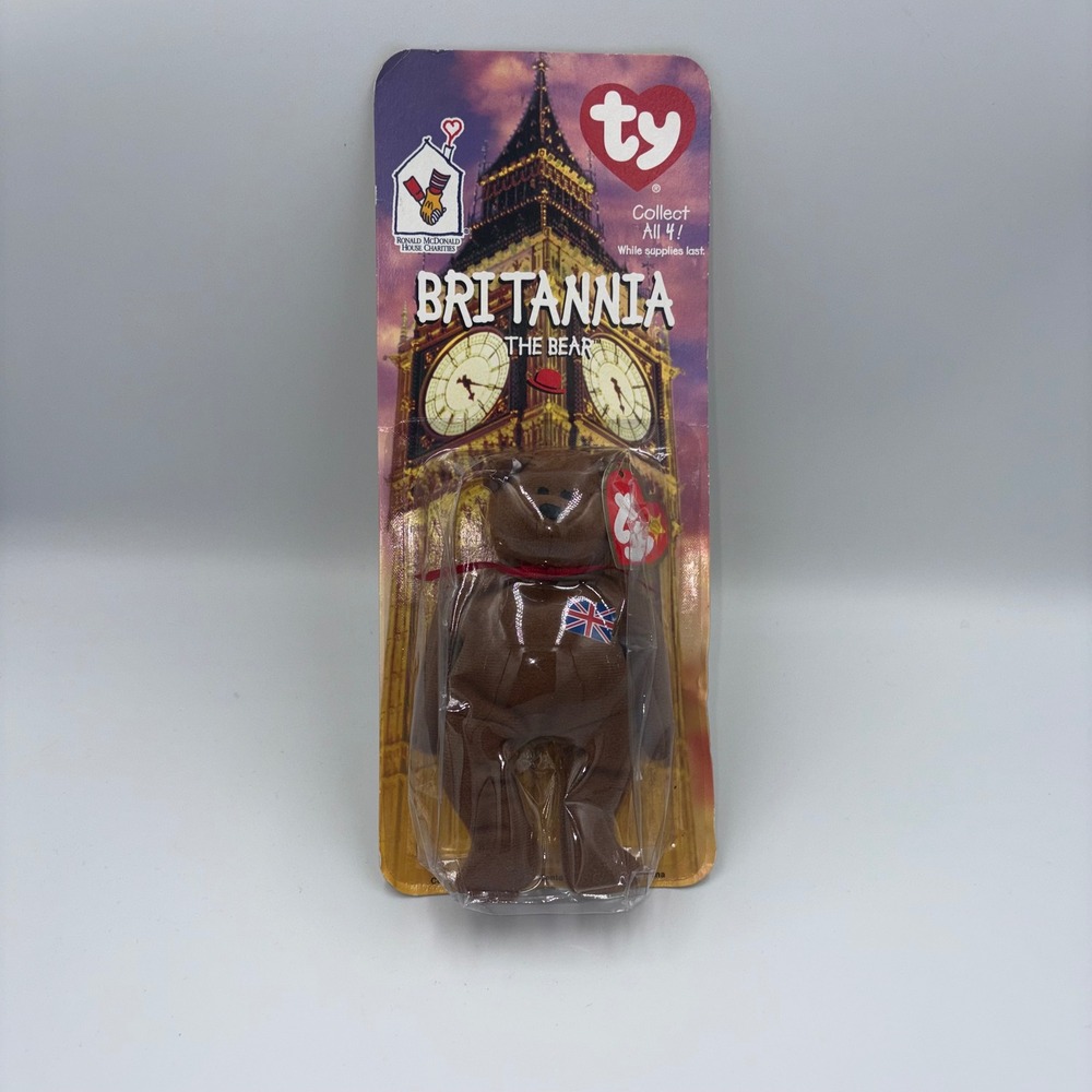 Ty Beanie Baby Britannia the Bear McDonalds 1999 Teenie Beanie Sealed New